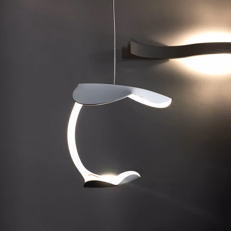Knikerboker Lampada a sospensione Le Gigine, Bianco / Opale, Soggiorno / Sala da pranzo, Metallo, Design, Lampada a sospensione