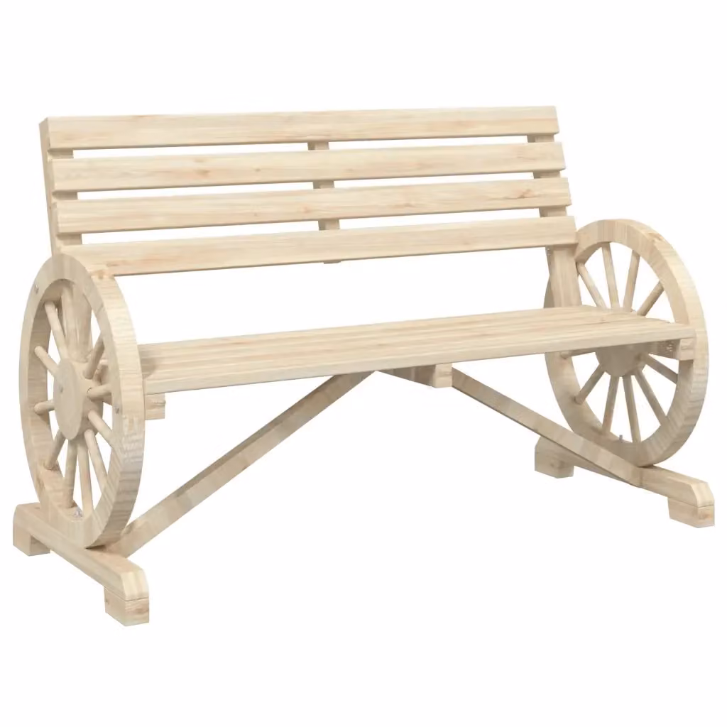 Panca da giardino a 2 posti Design Mania in legno massello di abete beige L: 110 cm, P: 77,5 cm, H: 57 cm – 2
