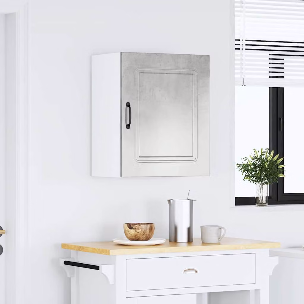 Pensile da cucina vidaXL Kalmar in legno e metallo grigio cemento L: 60 cm, H: 31 cm, P: 20 cm