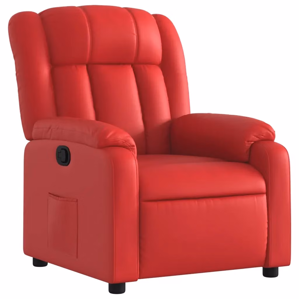Poltrona reclinabile relax rossa in similpelle vidaXL con braccioli e struttura in legno e metallo – 2