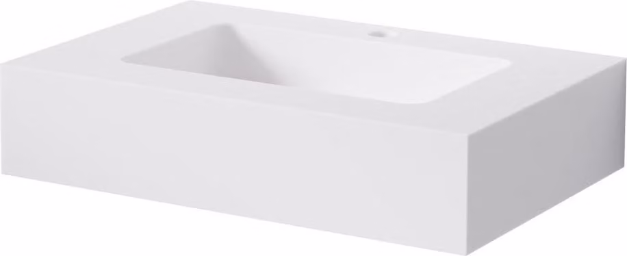 Steinberg Série 444 lavabo mural, 1 trou pour robinet, sans trop-plein, SOLIDSurface, 600x400x130mm, blanc mat, 4447010W, 4447010W