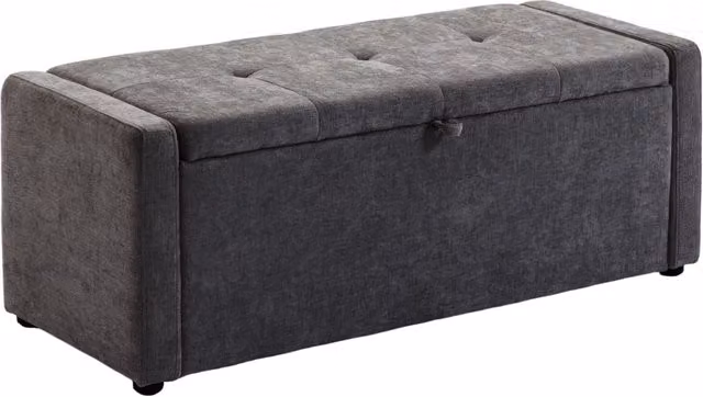 Pouf contenitore Xylo in tessuto grigio scuro L: 122 cm, P: 48 cm, H: 44 cm – 1