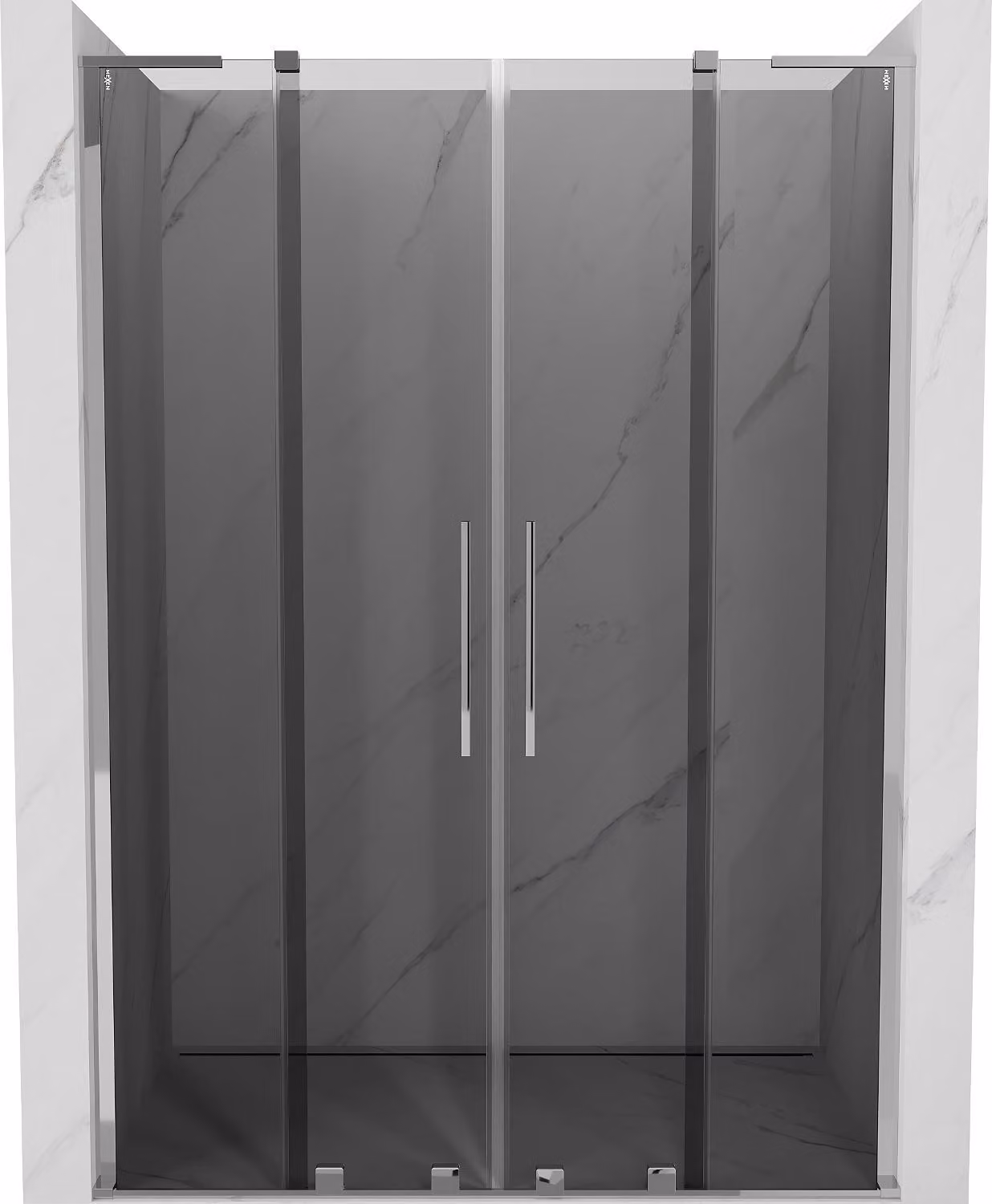 Mexen Velar L Duo porta doccia scorrevole 150 cm, grafite, cromo - 871-150-003-42-01