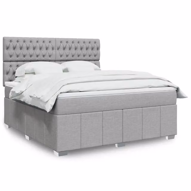 Giroletto a Molle con Materasso Grigio Chiaro180x200 cm Tessuto 3291754