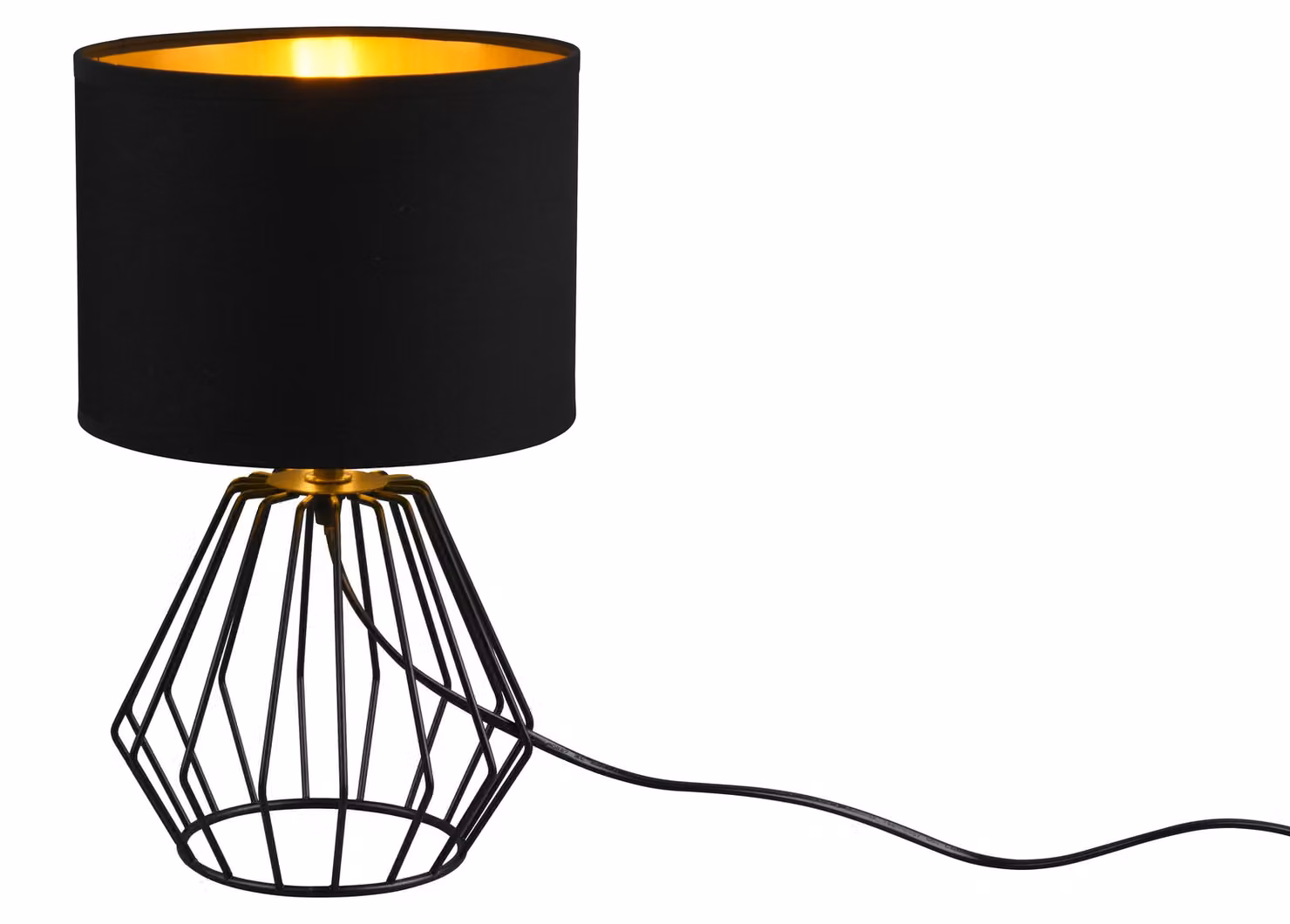 Lampada da tavolo CHUCK nera 1xE14x40W in tessuto, dimensioni: 34x20x20 cm, IP20, RL