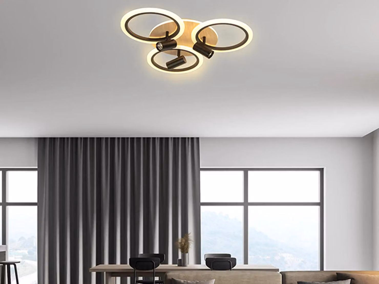 Lampada a soffitto a LED con telecomando, 70W - TB1311/BW