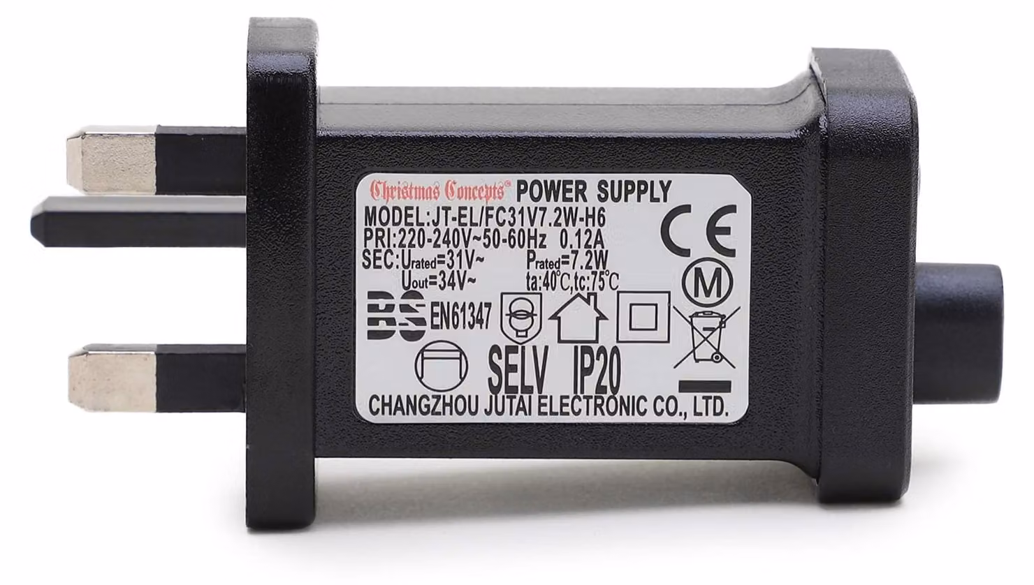 Adattatore da 31V, 7.2W, senza cavo, per luci natalizie