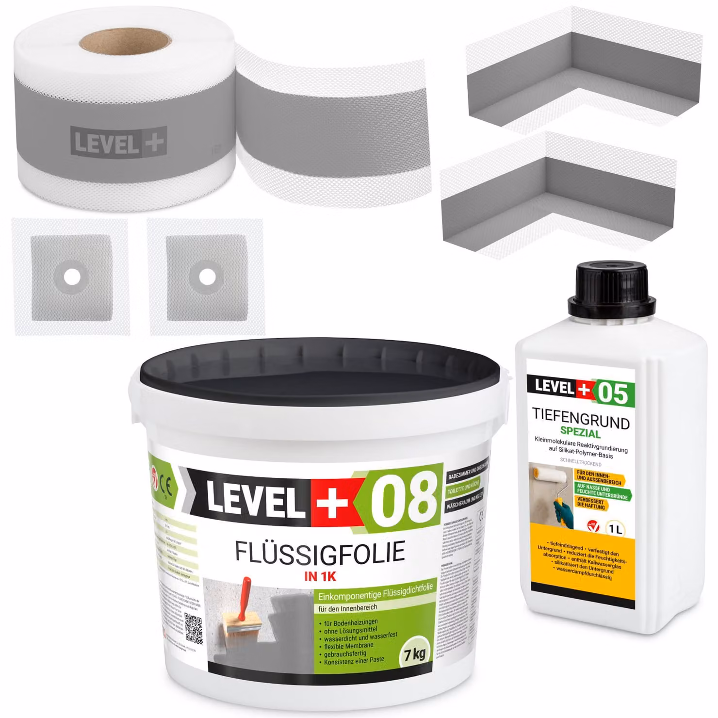 Set di guarnizioni per doccia bagno pellicola liquida 7 kg nastro sigillante angolo profondo primer SET53