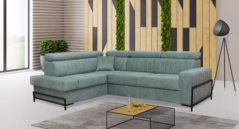 Soggiorno a L design moderno tessuto tessuto lusso divano angolo mobili imbottiti