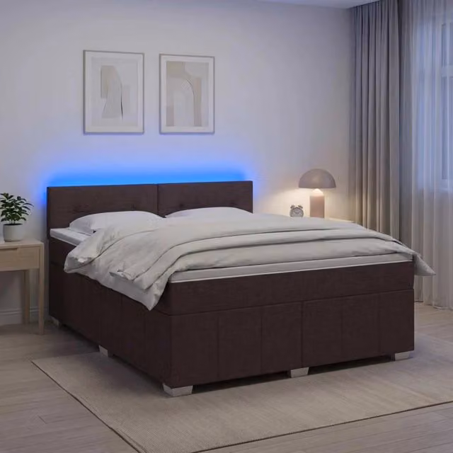 Letto box spring ibrido vidaXL con materasso a molle insacchettate e porta USB, L/P: 140 x 200 cm, Multicolore
