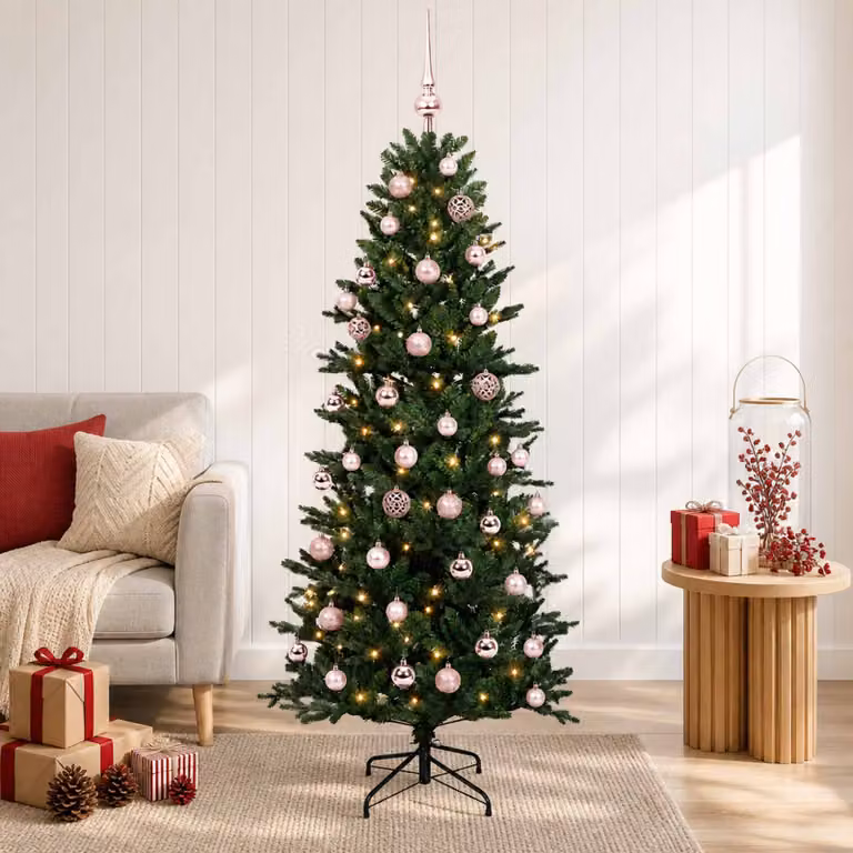 vidaXL Albero di Natale artificiale con palline 150 cm 150 LED