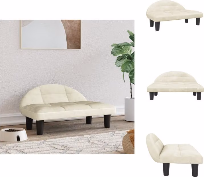 vidaXL Letto per cani Crema 70x52x30 cm in velluto - Letti per cani