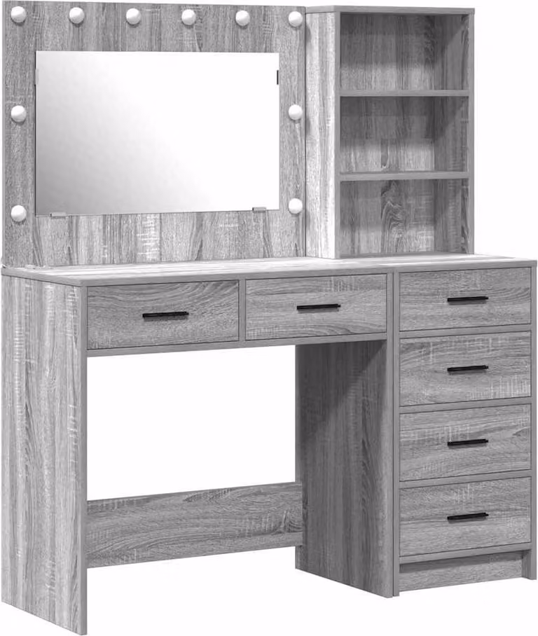 Tavolo da Trucco con cassetto Grigio chiaro 78.5 x 41 x 135 cm