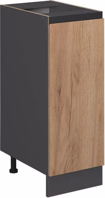 Armadio dispensa da cucina Vicco R-Line in rovere e antracite con ante a battente e portabottiglie, L: 30 cm, H: 81,6 cm, P: 46 cm – 1