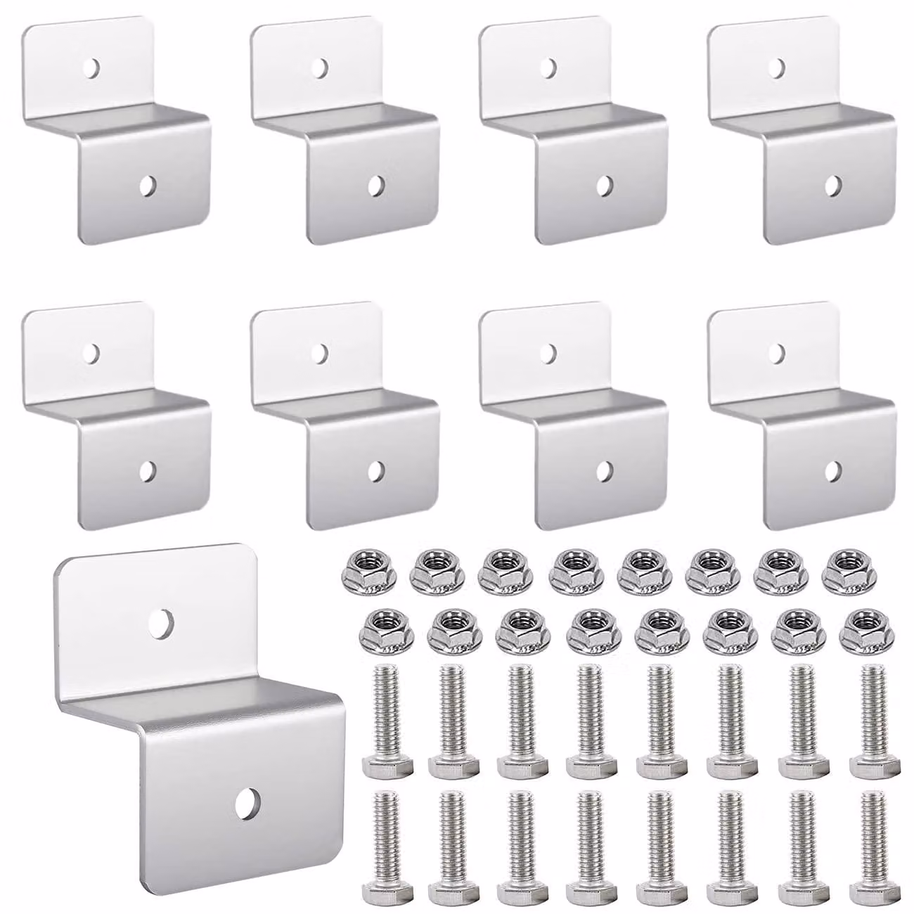 Set di 8 supporti in alluminio per pannelli solari, dimensioni 6x5x3 cm
