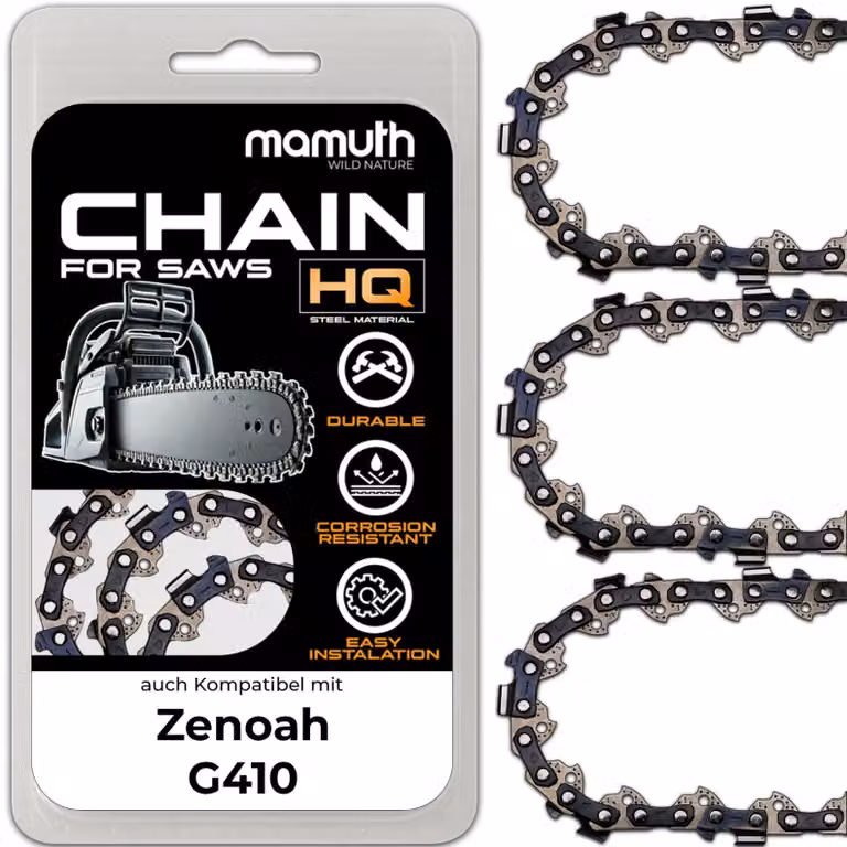 3 catene per motosega, lunghezza 45 cm, passo 1,5 mm, larghezza 0,325", 72 maglie, compatibili con motoseghe Zenoah G410