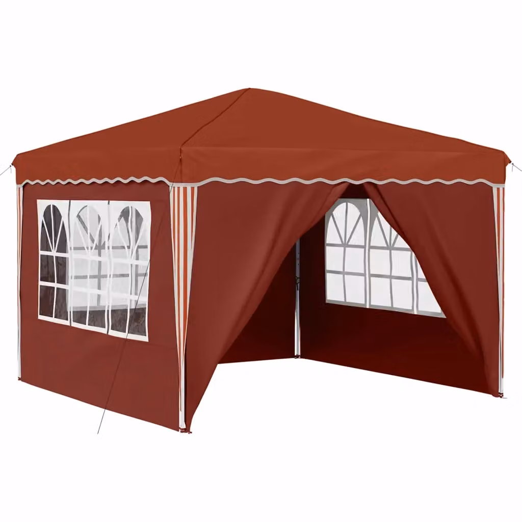 Gazebo pop-up per feste color terracotta con struttura in acciaio L: 288 cm, P: 288 cm, H: 245 cm – 2