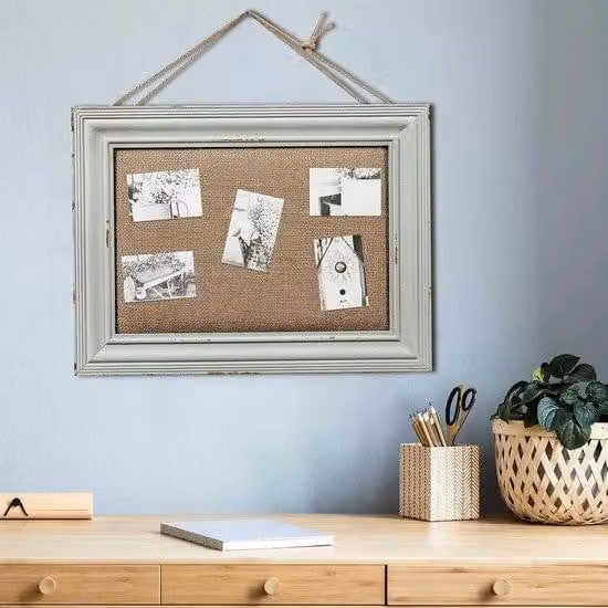 Scrivania in legno con venature blu - Stile rustico - Pezzo unico - 40 x 30 cm