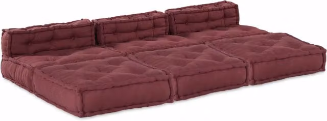 Divano Modulare a L in Tessuto Rosso Moderno vidaXL L/P/H: 210 x 140 x 56 cm