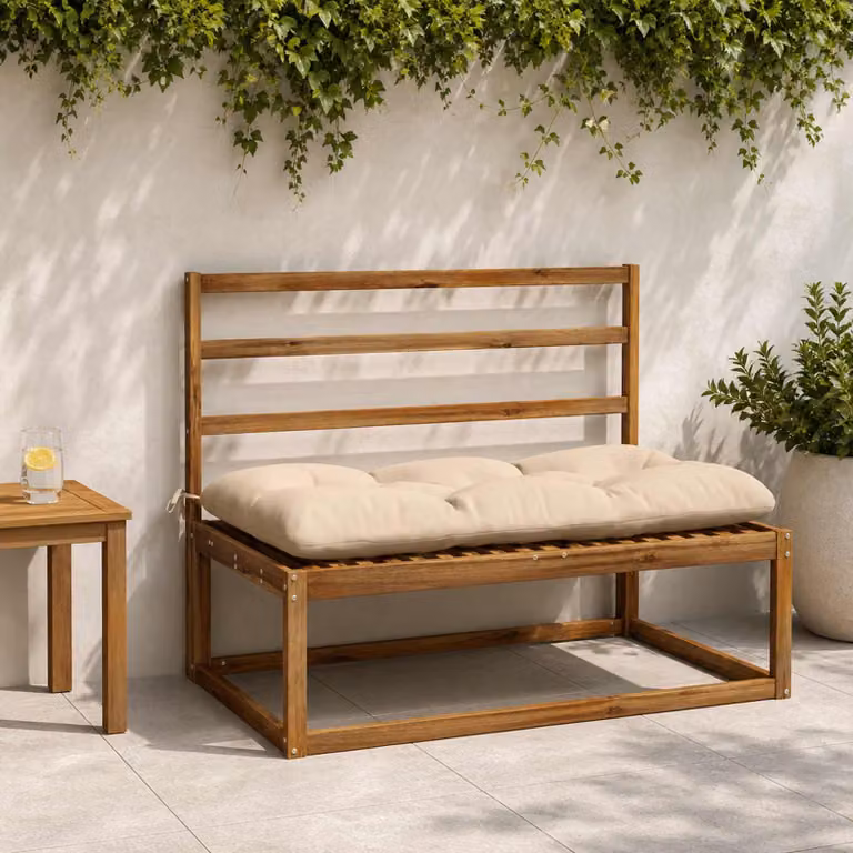 Set di 2 cuscini per panchina vidaXL VIANEN in poliestere beige con rivestimento rimovibile e lavabile