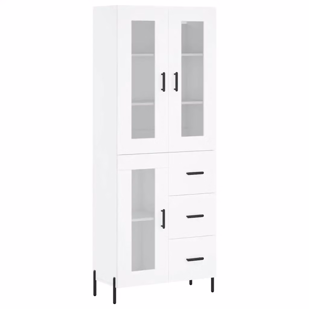 Credenza moderna bianca vidaXL in legno e metallo L: 69,5 cm, P: 34 cm, H: 180 cm – 2