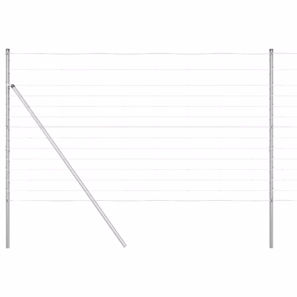 Recinzione metallica saldata vidaXL in acciaio zincato argento per fissaggio a terra, H: 50 cm, L: 1,8 m – 2