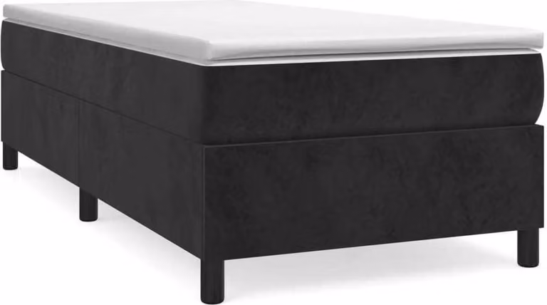Struttura Letto a Rete a Molle Nero 90x200 cm in Velluto