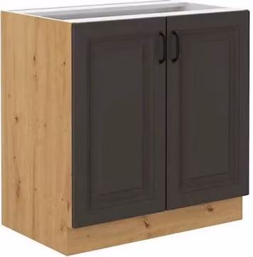 Mobile base da cucina 80 cm FRYZIA - rovere artigianale / grafite