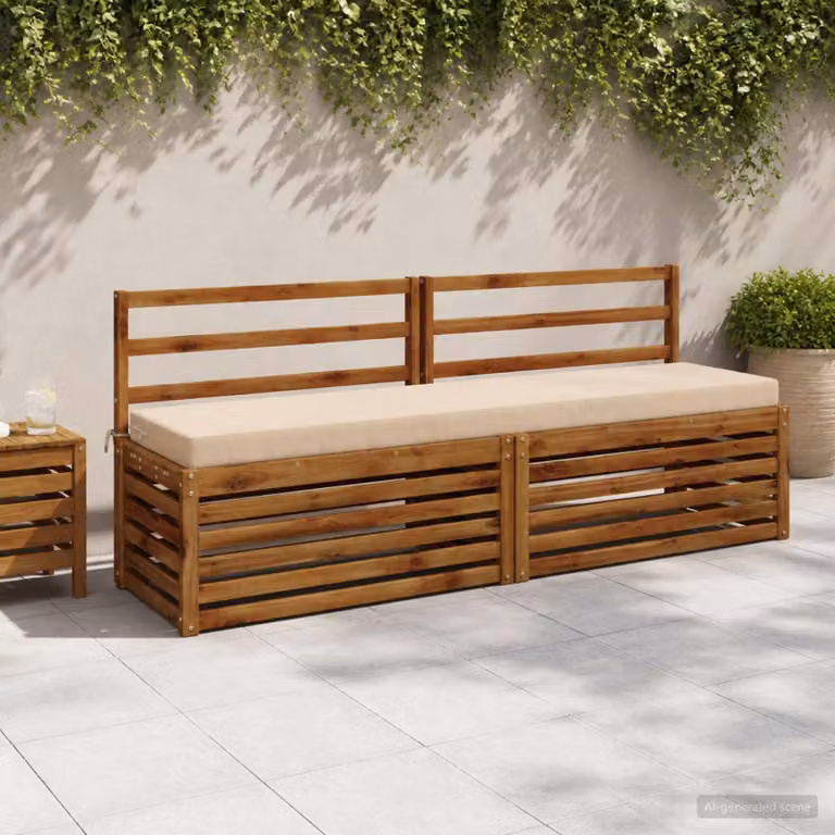 Cuscino per panchina vidaXL SOEST rettangolare in poliestere beige con rivestimento rimovibile e resistente ai raggi UV