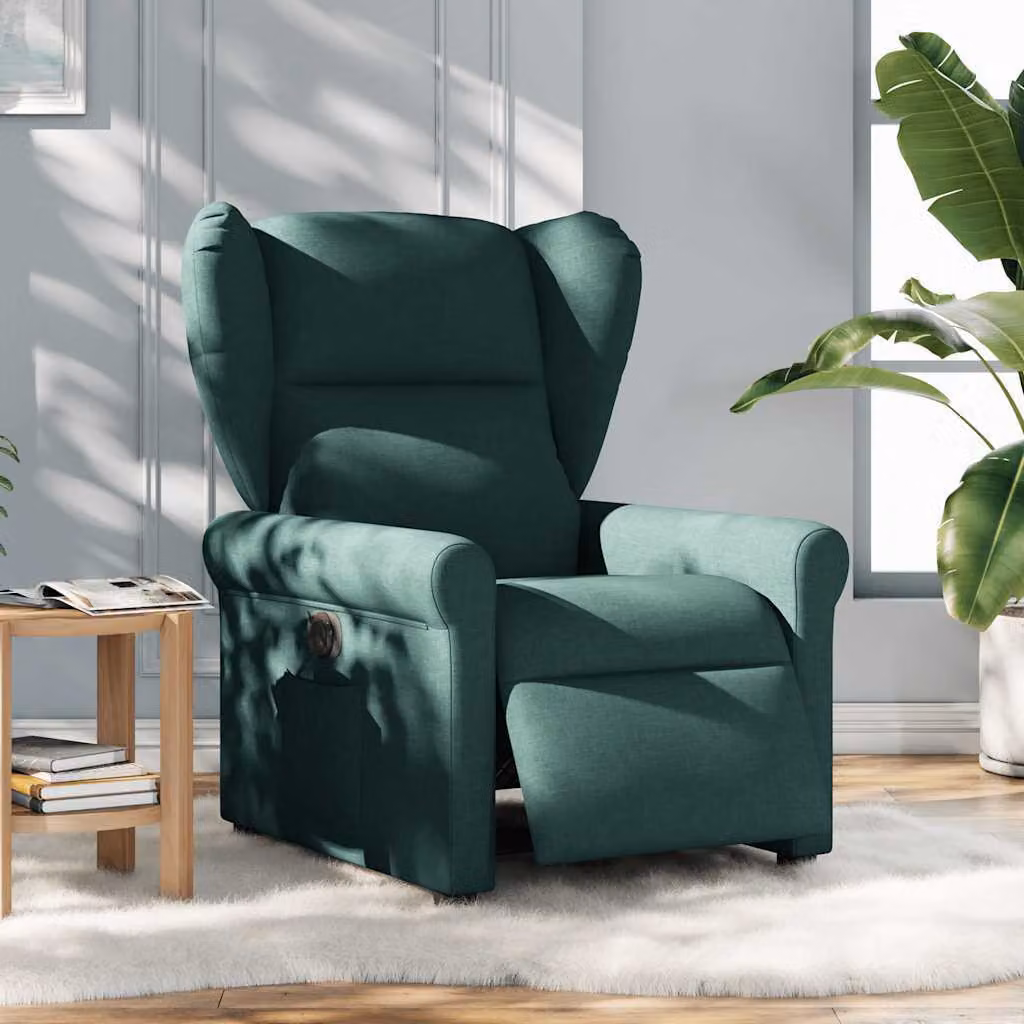 Poltrona Elettrica Reclinabile Verde Scuro in Tessuto