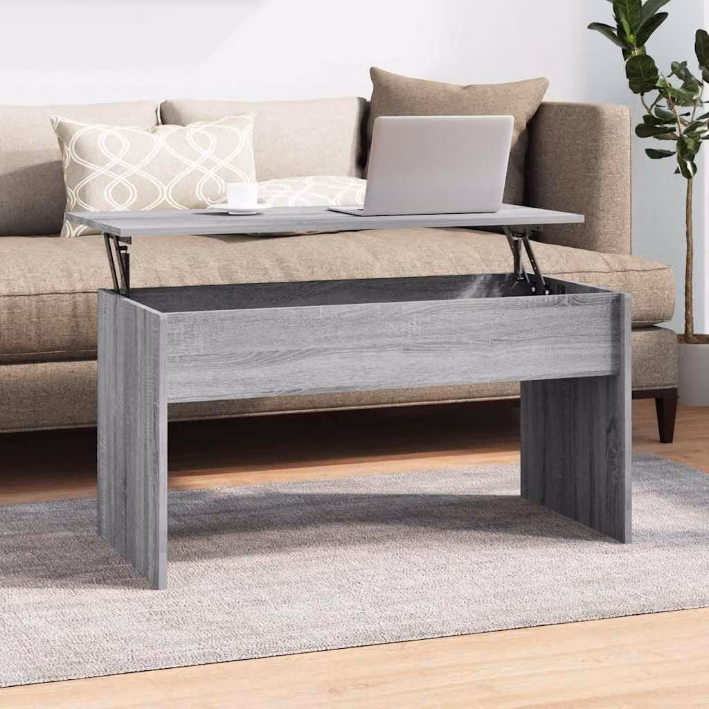 vidaXL Tavolino da Soggiorno Moderno in Legno Multistrato Grigio Sonoma L 102 cm x P 50,5 cm x H 52,5 cm