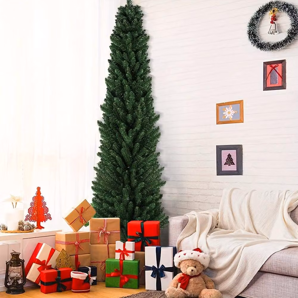 Albero di Natale a forma di matita - Albero di Natale artificiale compatto - Albero di Natale decorativo - Mini albero di Natale - Albero artificiale - Altezza: 150 cm