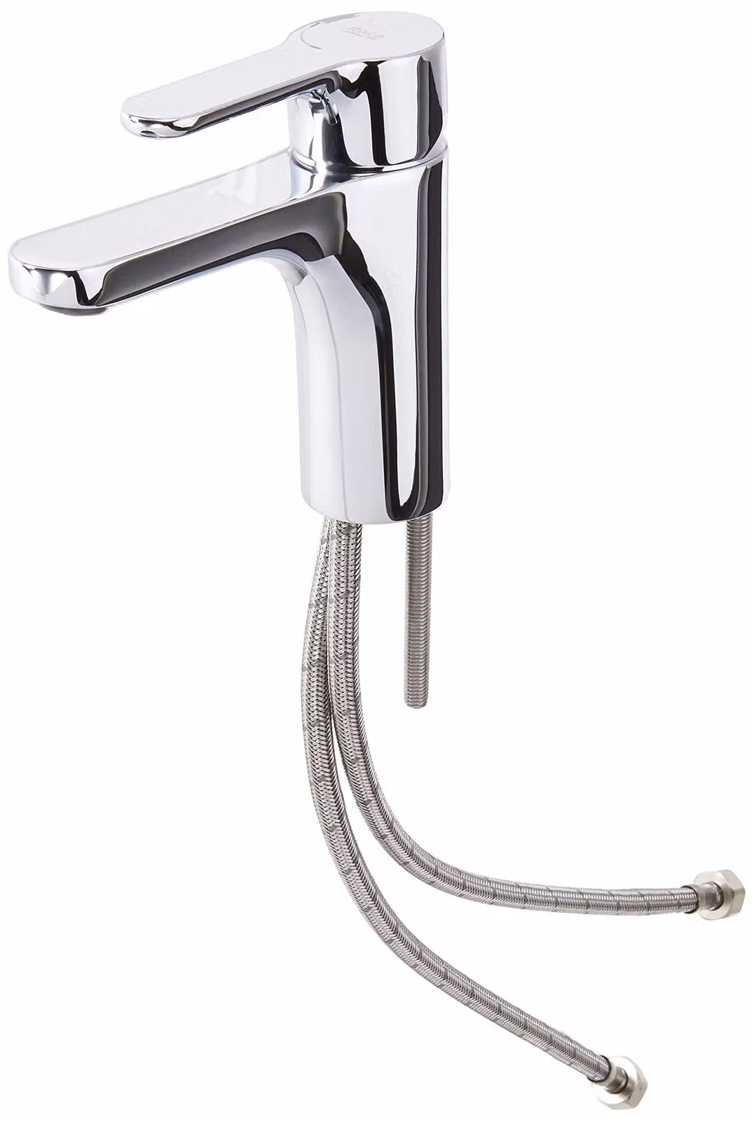 Miscelatore monocomando per lavabo, modello L20 XL, con apertura a freddo, finitura cromata, foro singolo