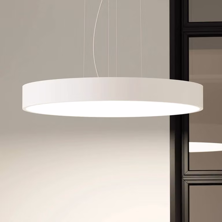 Arcchio Lampada LED a sospensione Noabelle, Ø 80 cm, bianco, metallo Noabelle Arcchio, dimmerabile, Bianco / Opale, Cucina, Metallo, Moderno