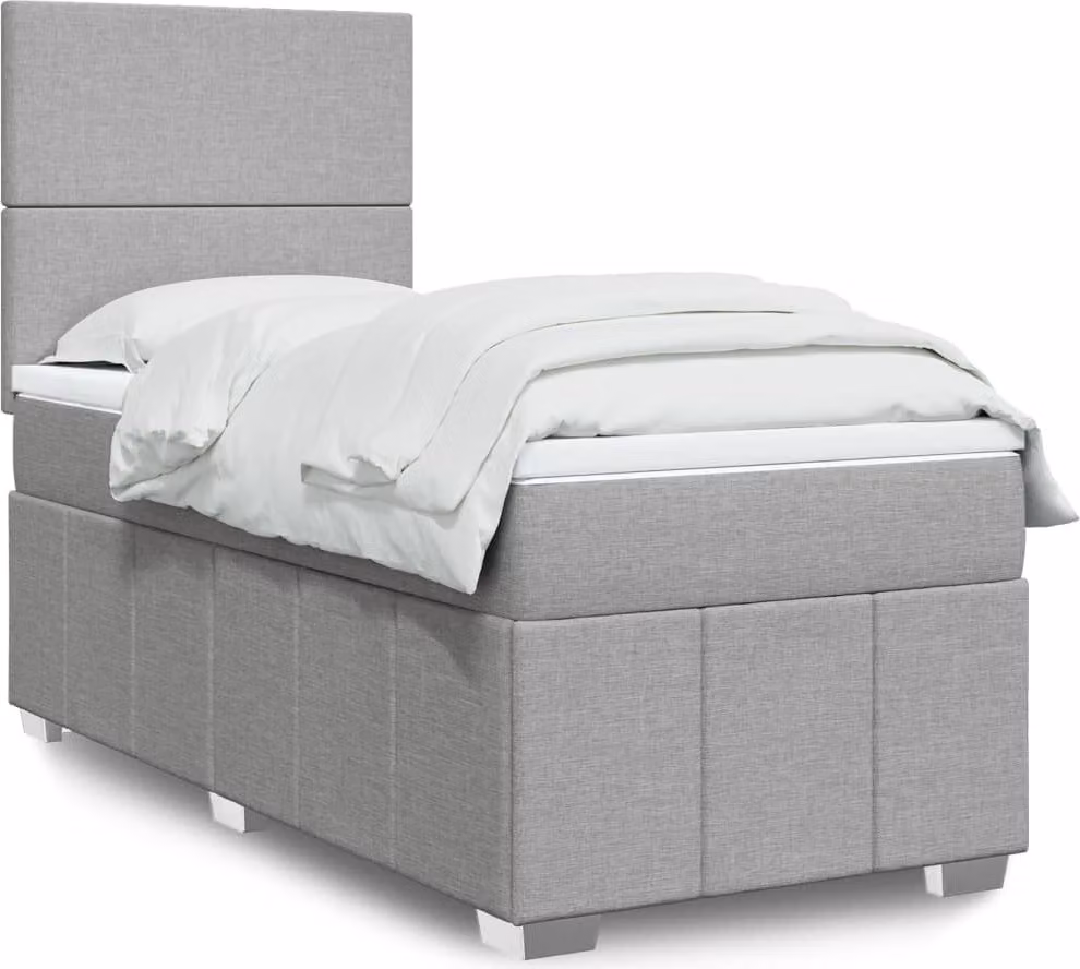 Maison Exclusive - Letto boxspring con materasso Grigio chiaro 100x200 cm Tessuto
