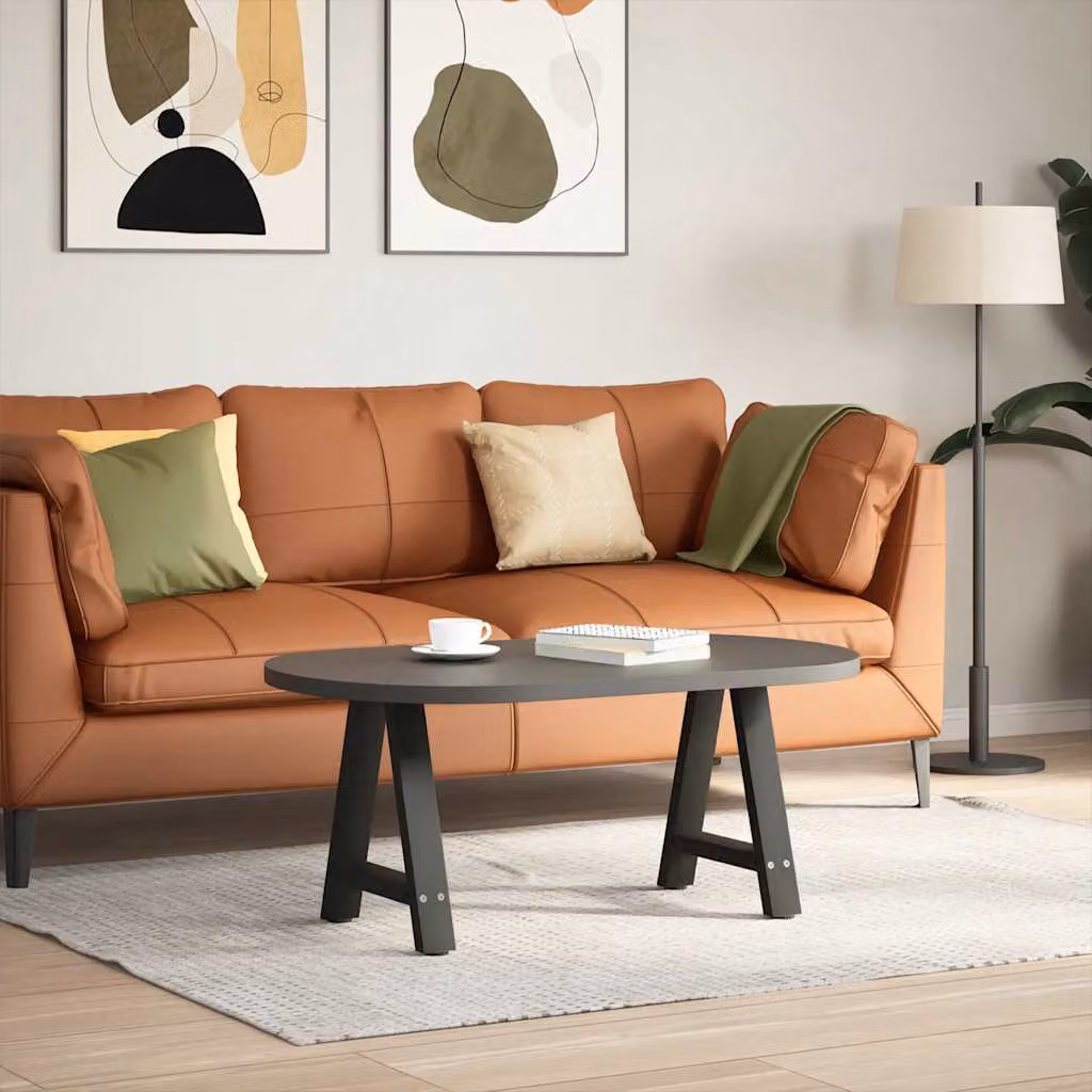 vidaXL Gambe per Tavolino da Caffè a Forma di A 2 pz Nere 50x(42-43)cm