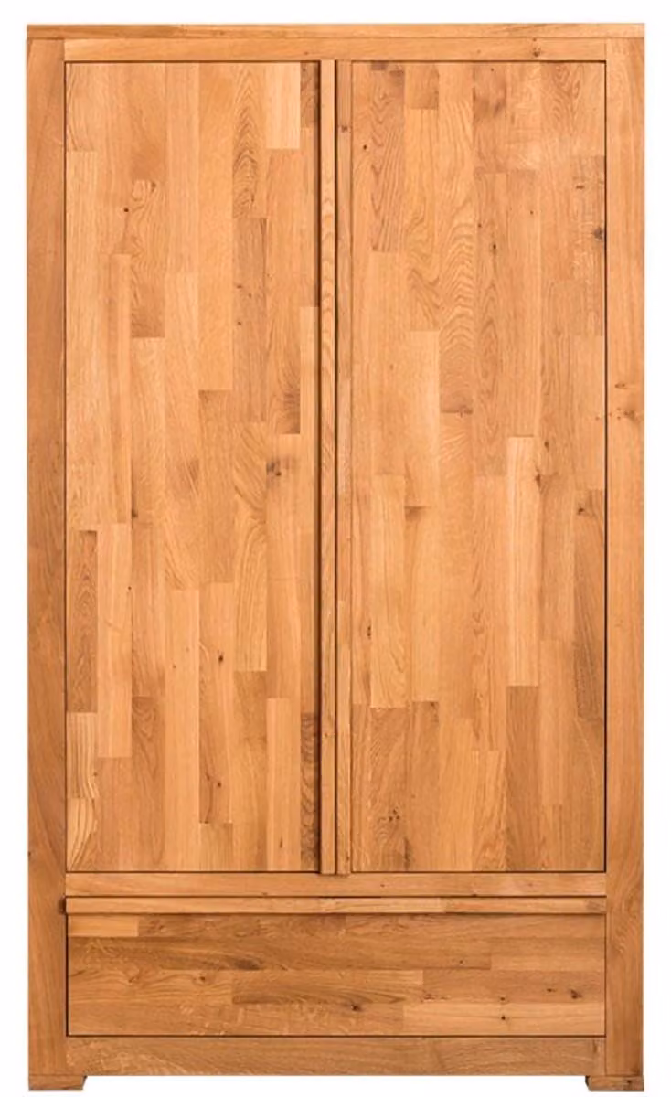 Casa Padrino armadio in stile country colori naturali 110 x 55 x h. 190 cm - armadio per camera da letto in rovere a 2 ante con cassetto