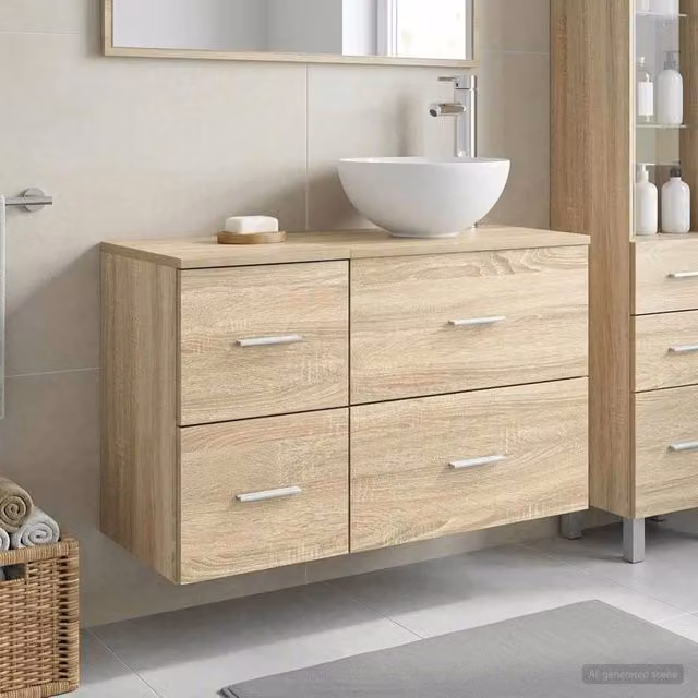 Set di mobili per il bagno 2 pz Rovere Sonoma 3403954