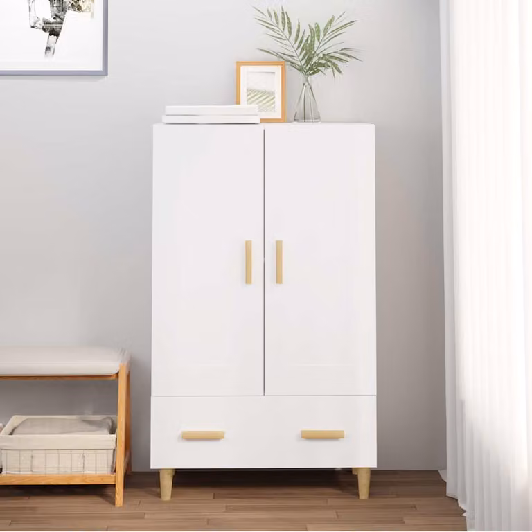 Credenza bianca vidaXL in legno in stile scandinavo L/P/H: 70 x 31 x 115 cm