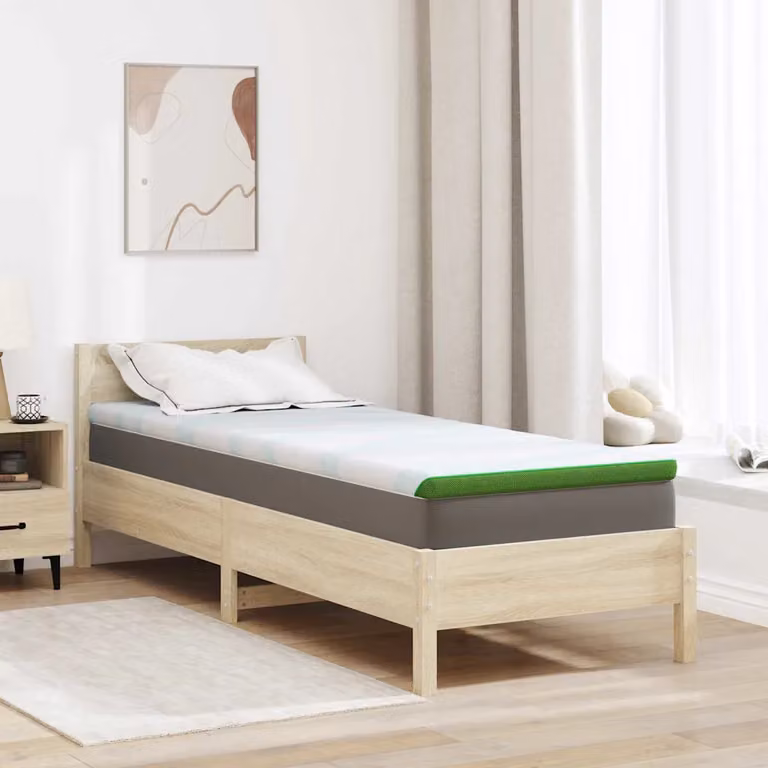 Topper per materasso vidaXL Bianco e Verde 80 x 200 cm