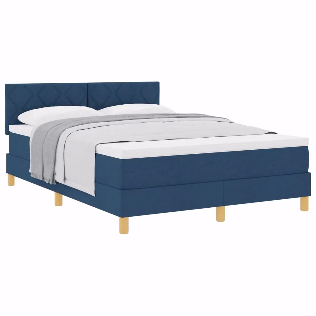 Letto ibrido con testiera e cuscino vidaXL in tessuto blu L 160 x P 200 cm – 2