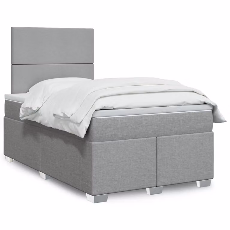 vidaXL Letto Ibrido con Materasso Grigio e Bianco L/P/H: 120 x 200 cm