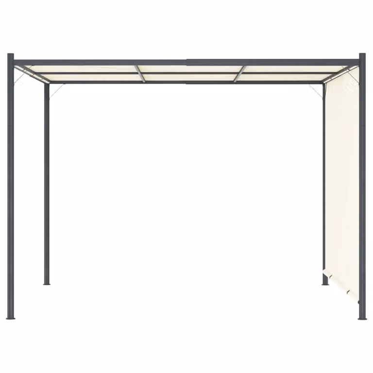 Pergola con Tetto Regolabile Bianco Crema 3x3 m in Acciaio