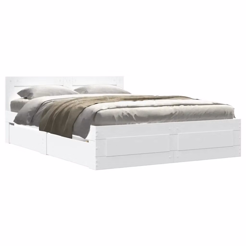 Letto con testiera vidaXL in legno multistrato bianco L/P/H: 120 x 200 x 69 cm – 2