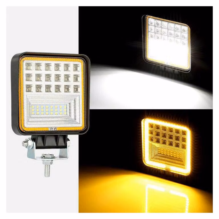 Faro LED da 126 W Luce da lavoro Luce bianca e gialla Luce di posizione e fendinebbia 12 V/24 V 3030 lumen