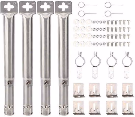 Tubo telescopico per barbecue in acciaio inossidabile - da 30,5 a 44,5 cm - Leggero - Portatile - Facile da montare - Dispositivo per barbecue