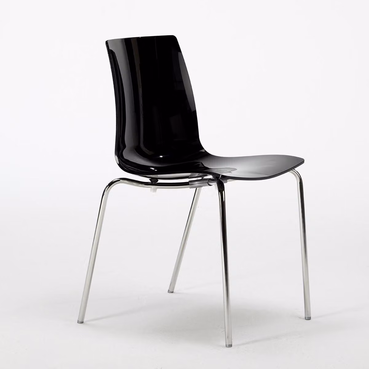 Lollipop Grand Soleil Sedie Sedia da bar Cucina Gambe in acciaio Impilabile - Nero