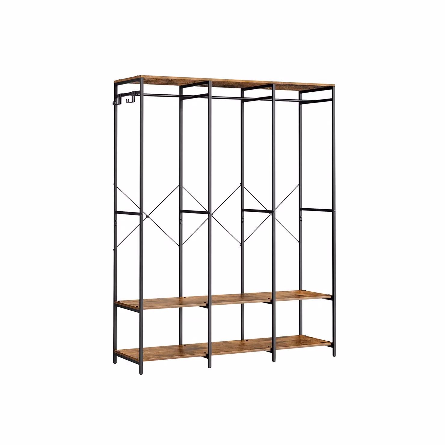 Guardaroba Portatile 40 x 141 x 180 cm Marrone Vintage, Marrone Vintage / 40 x 141 x 180 cm
