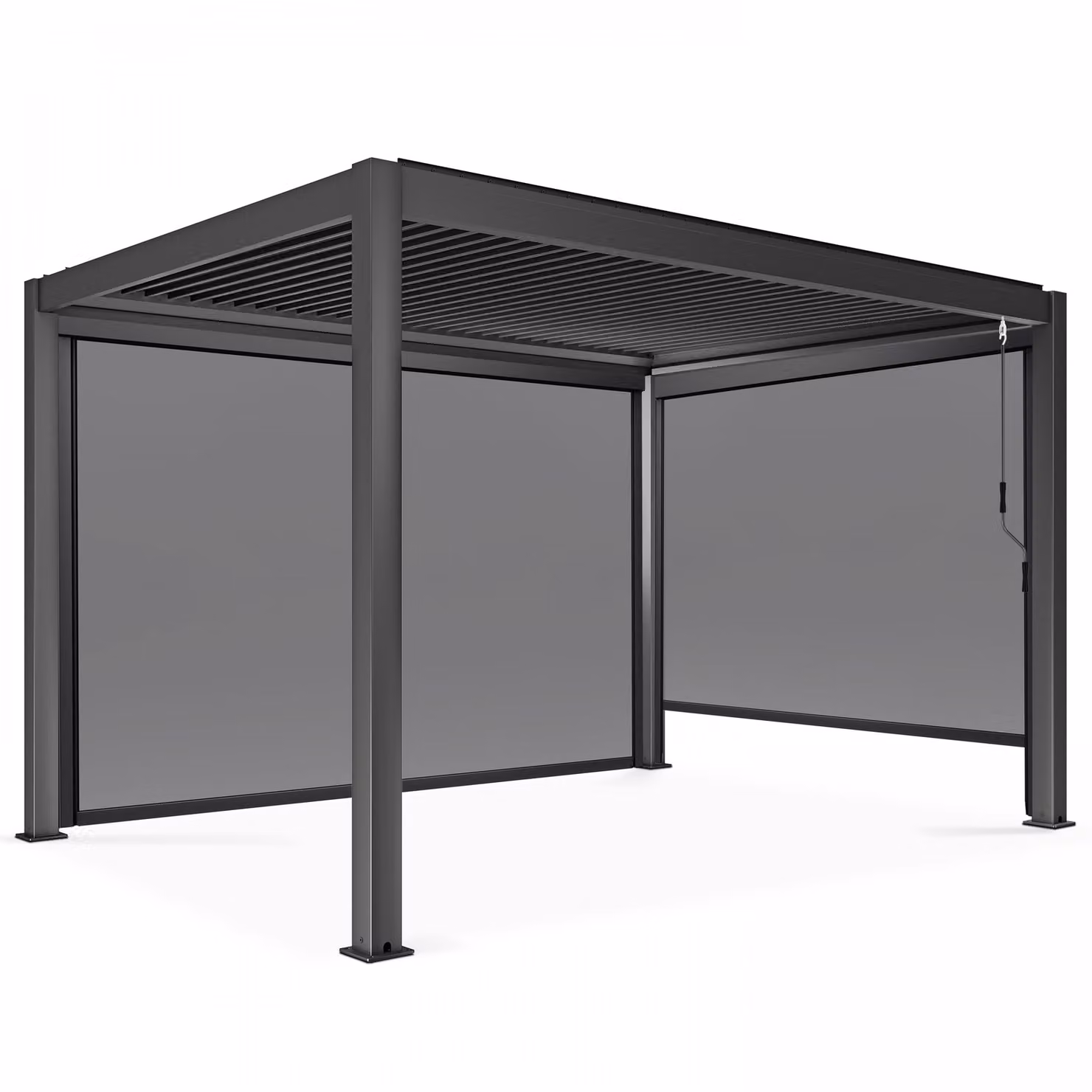 Pergola bioclimatica autoportante 3x4m con 2 tende - Oviala Athenes