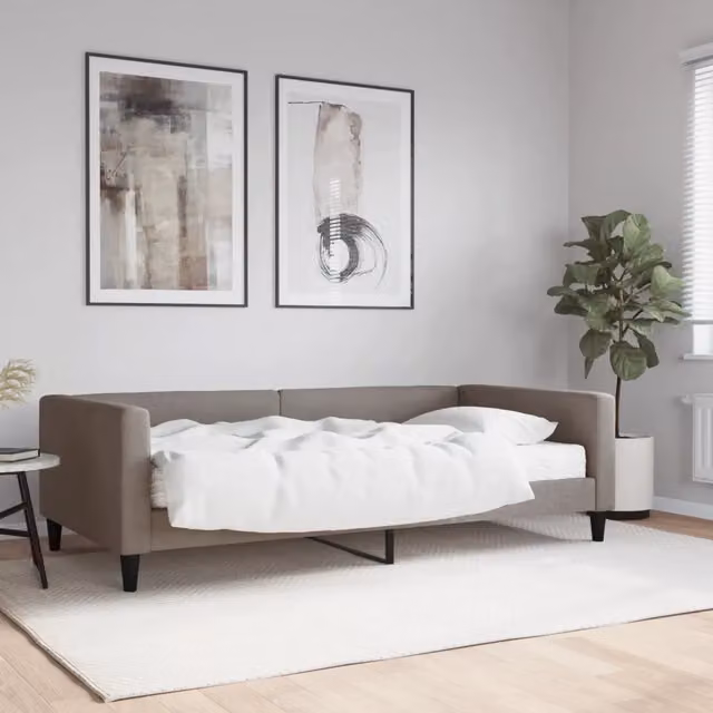 Divano Letto con Materasso-Sofa Letto-Daybed Tortora 100x200 cm in Tessuto 611587